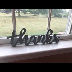 “thanks” sign